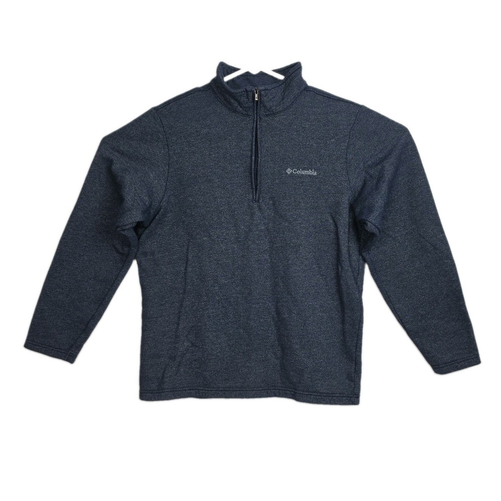 Columbia 1/4-Zip Sweatshirt Men's M Blue Long Sleeves Embroidered Logo